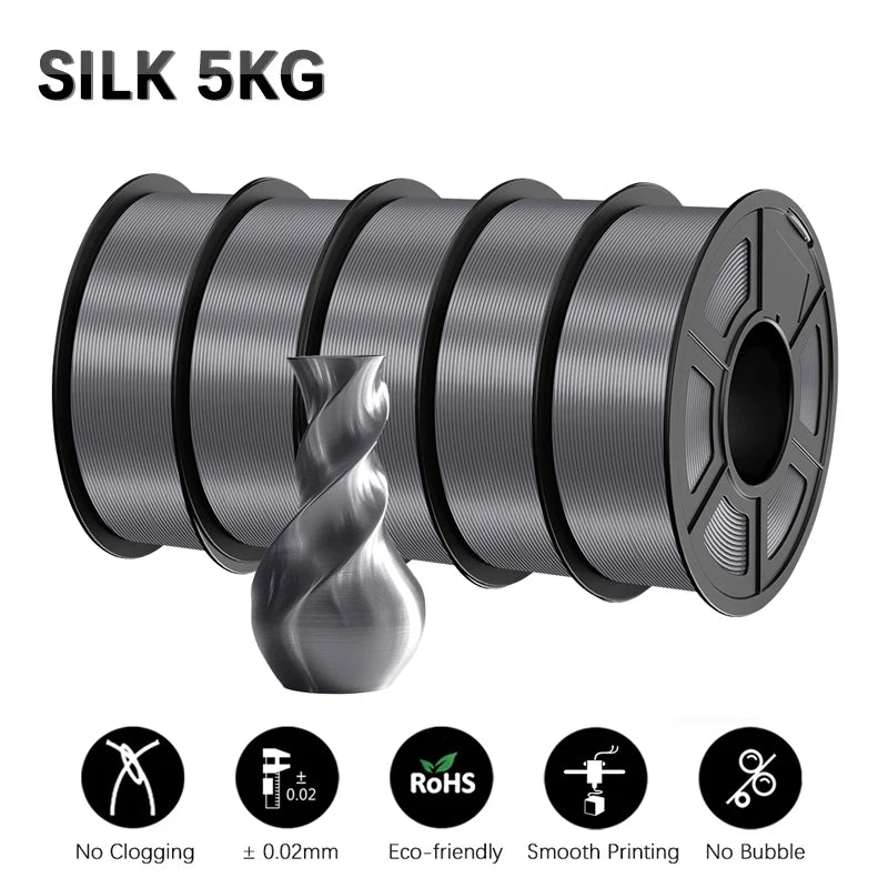 TECBEARS 3D Filament PLA/PETG/High Speed matte petg /abs/silk/HSMPLA/PLA Plus/pla 5kg 1.75mm 3D Printer Filament for 3D Printer