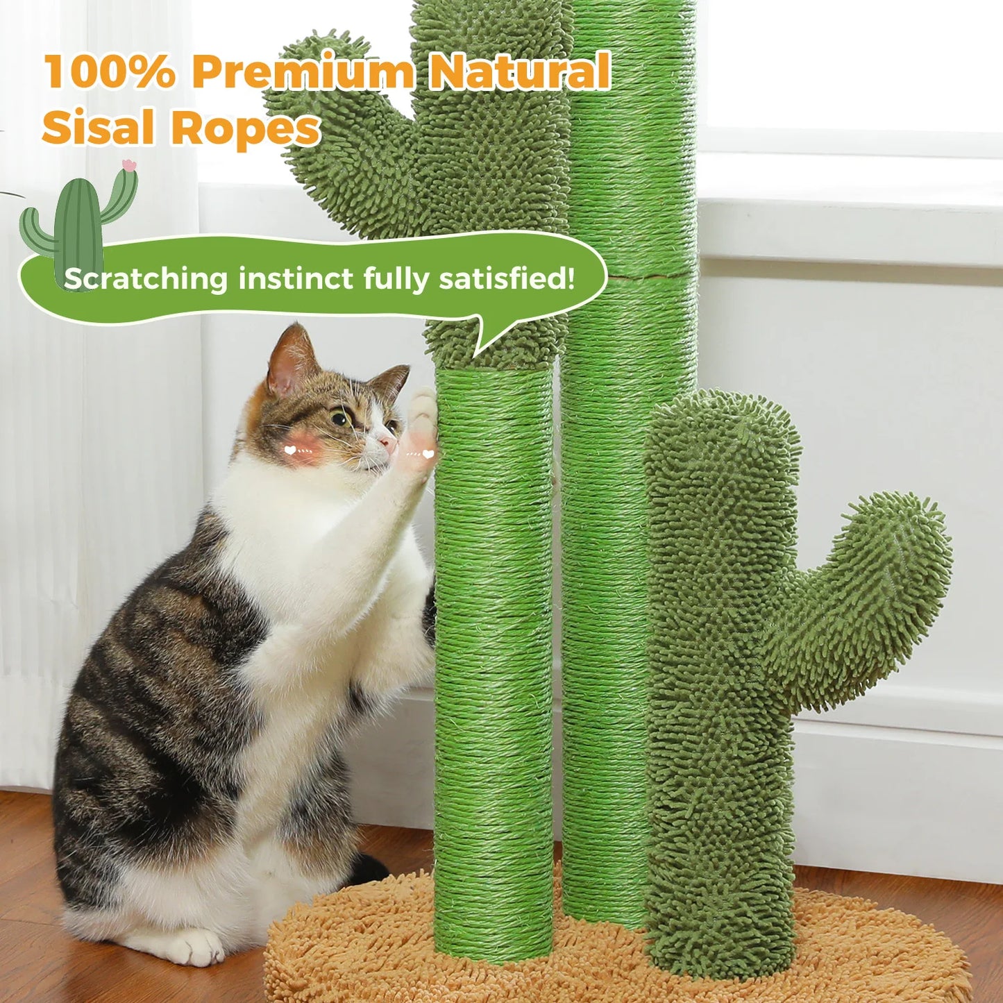 PEQULTICN Cat Scratching Post With 3 Natural Poles