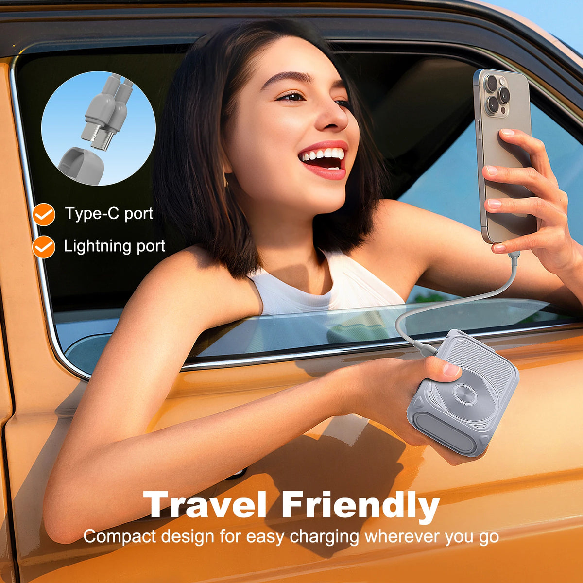 PRUNUS Magnetic Wireless Power Bank With Fast Charging Cables