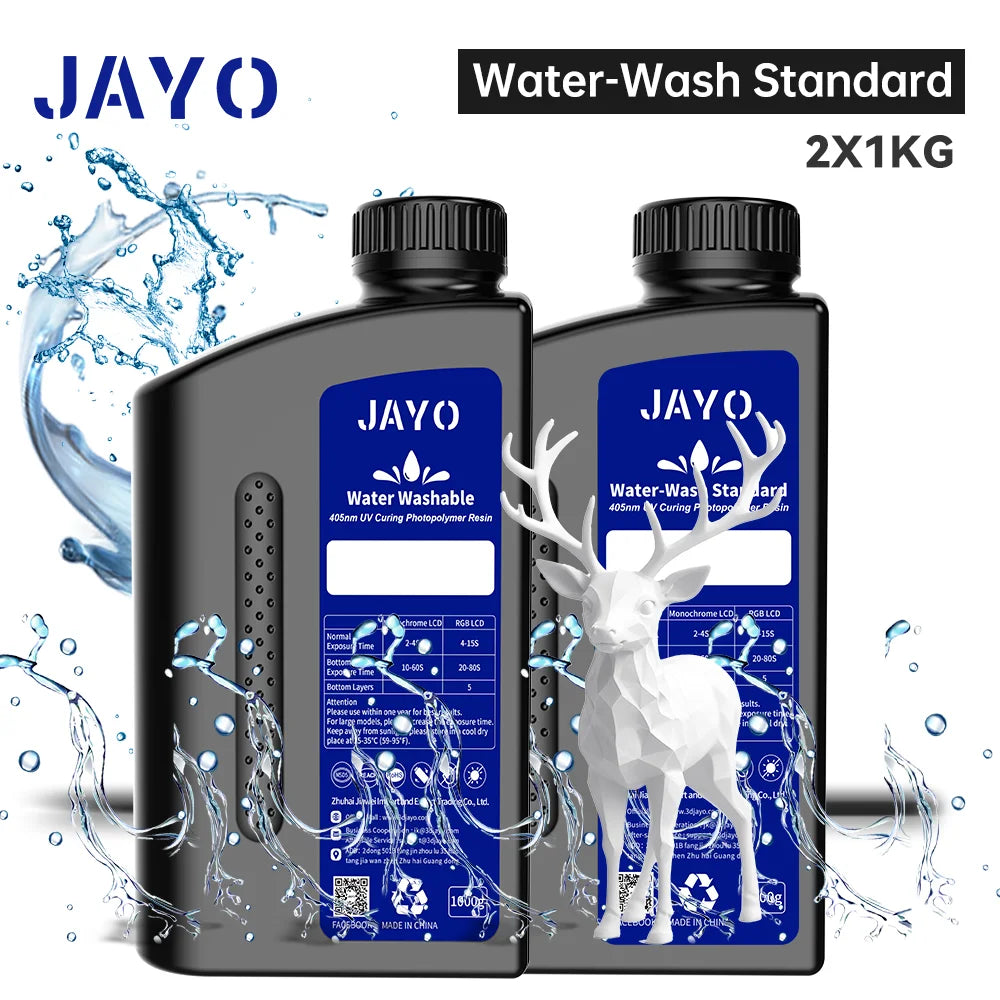 JAYO Standard /ABS-Like/ Water Wash 3D Printer UV Resin 405nm 2 Bottles For LCD 3D Printer Material For Printing Easy to Print