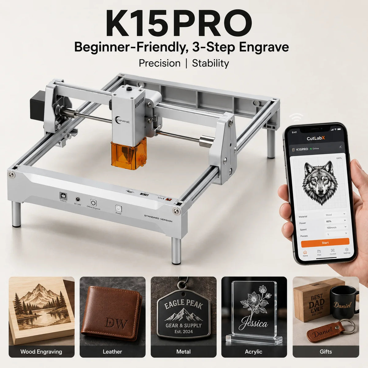 Carverall 12W Laser Engraver And Cutter For Wood And Leather