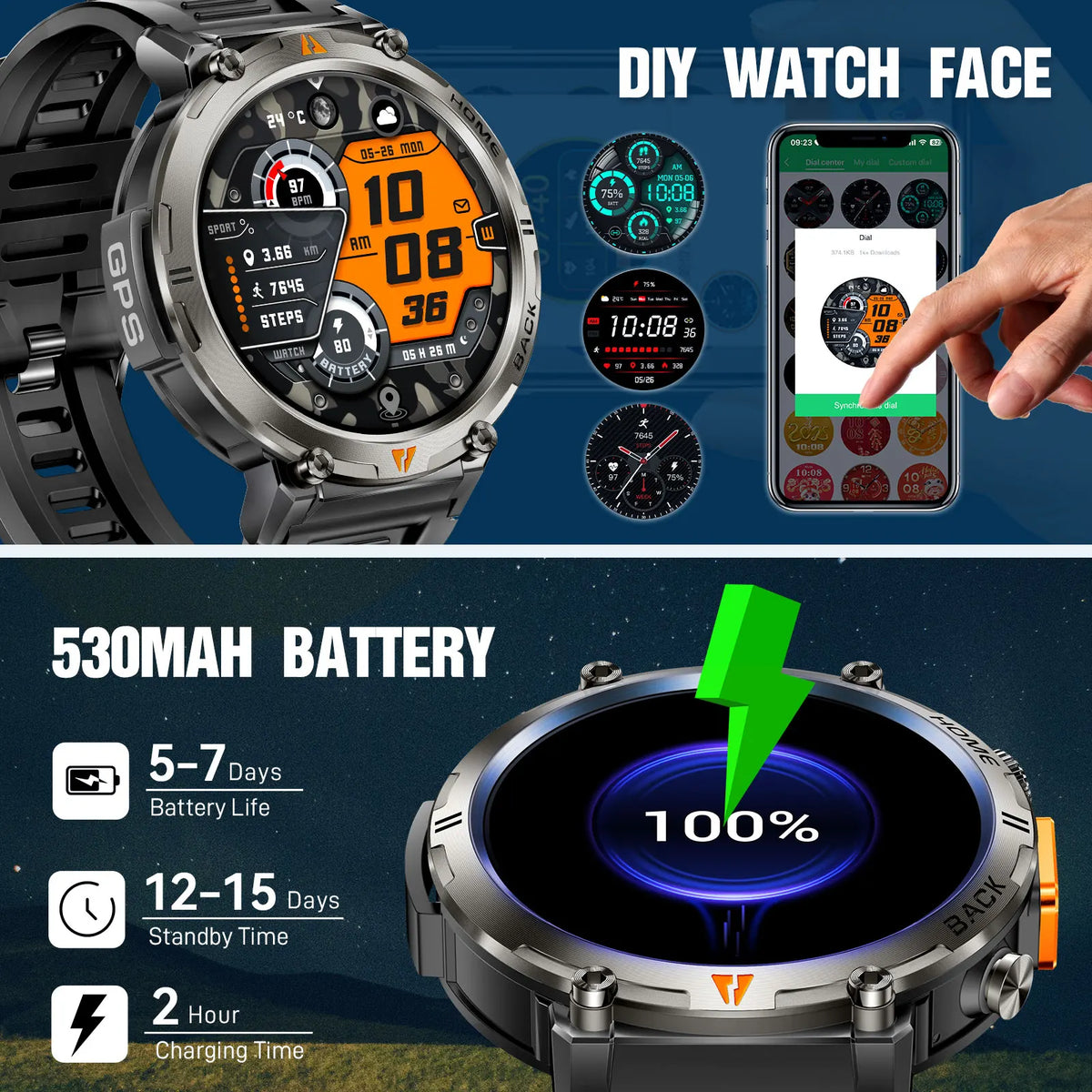 Eigiiis Ke3 Bluetooth Call Smartwatch With Heart Rate Tracking