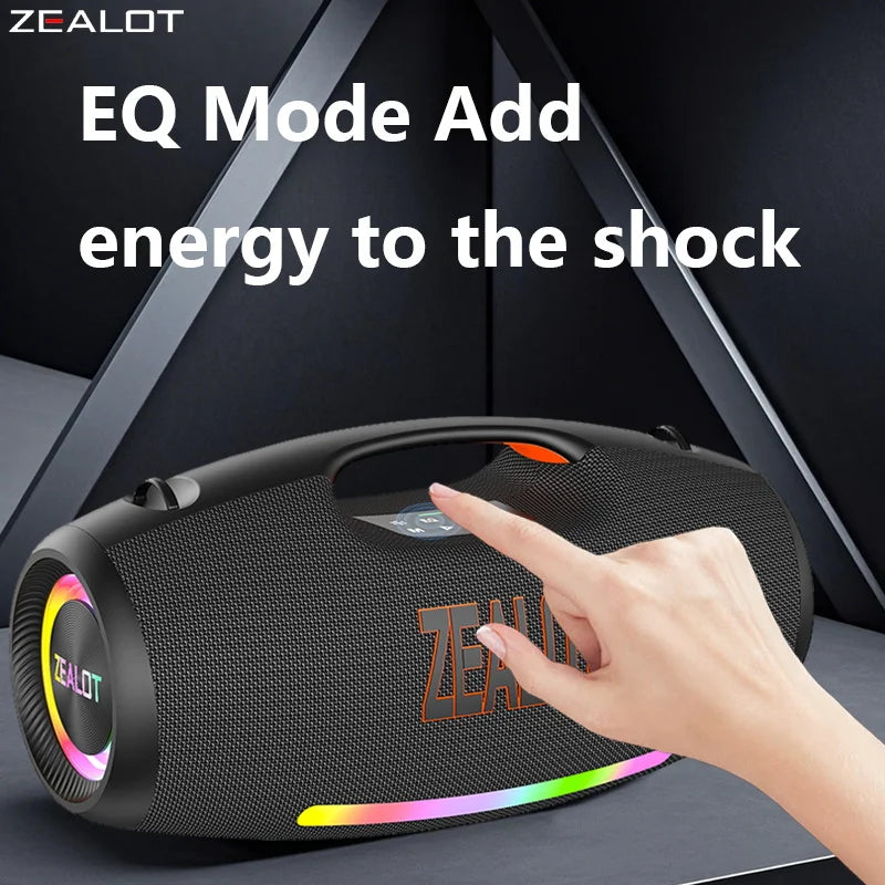 ZEALOT-S89 Portable Bluetooth Speaker 400W,Powerful Subwoofer, Outdoor Waterproof Speaker, Party Wireless Speaker, 20-Hour Playtime, LED Lights