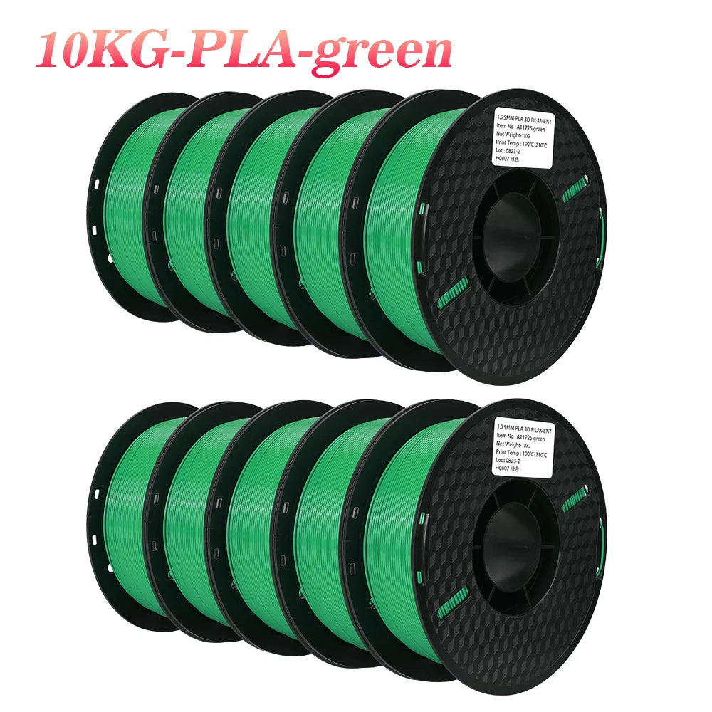 KINGROON 10KG PLA Filament PETG 3D Filament 1.75mm For 3D Printer Filament 10 Rolls/Set Mixed Colors and Materials FDM Printing Fast Ship
