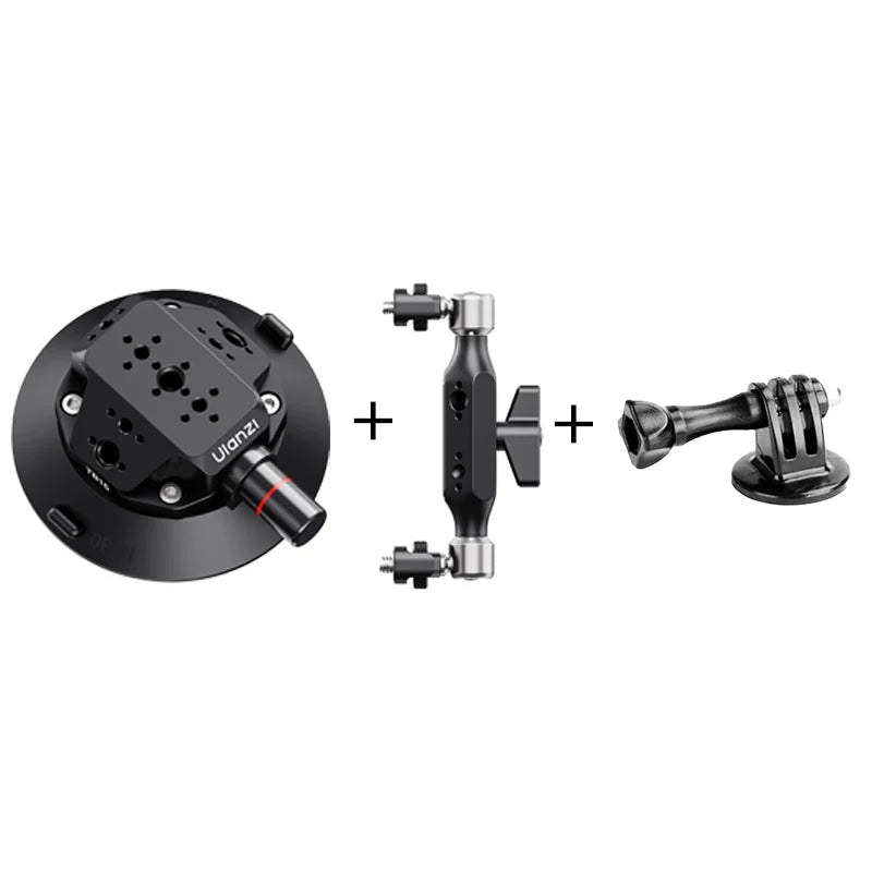 Ulanzi TB15 Car Holder Mount Camera Suction Cup for Gopro Insta 360 DJI Action Camera Phone DSLR with 1/4 3/8 Camera Accessories