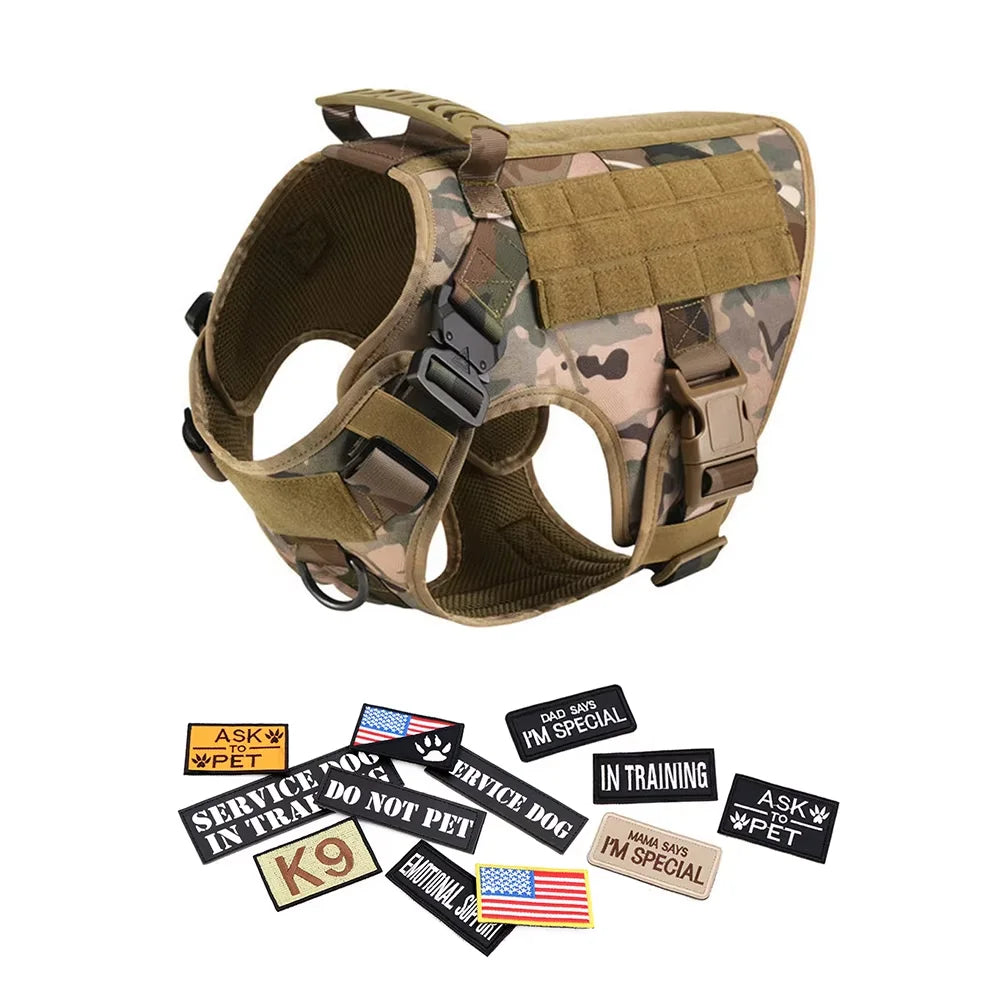 PetraVel Tactical Dog Harness Vest Set With Training Accessories