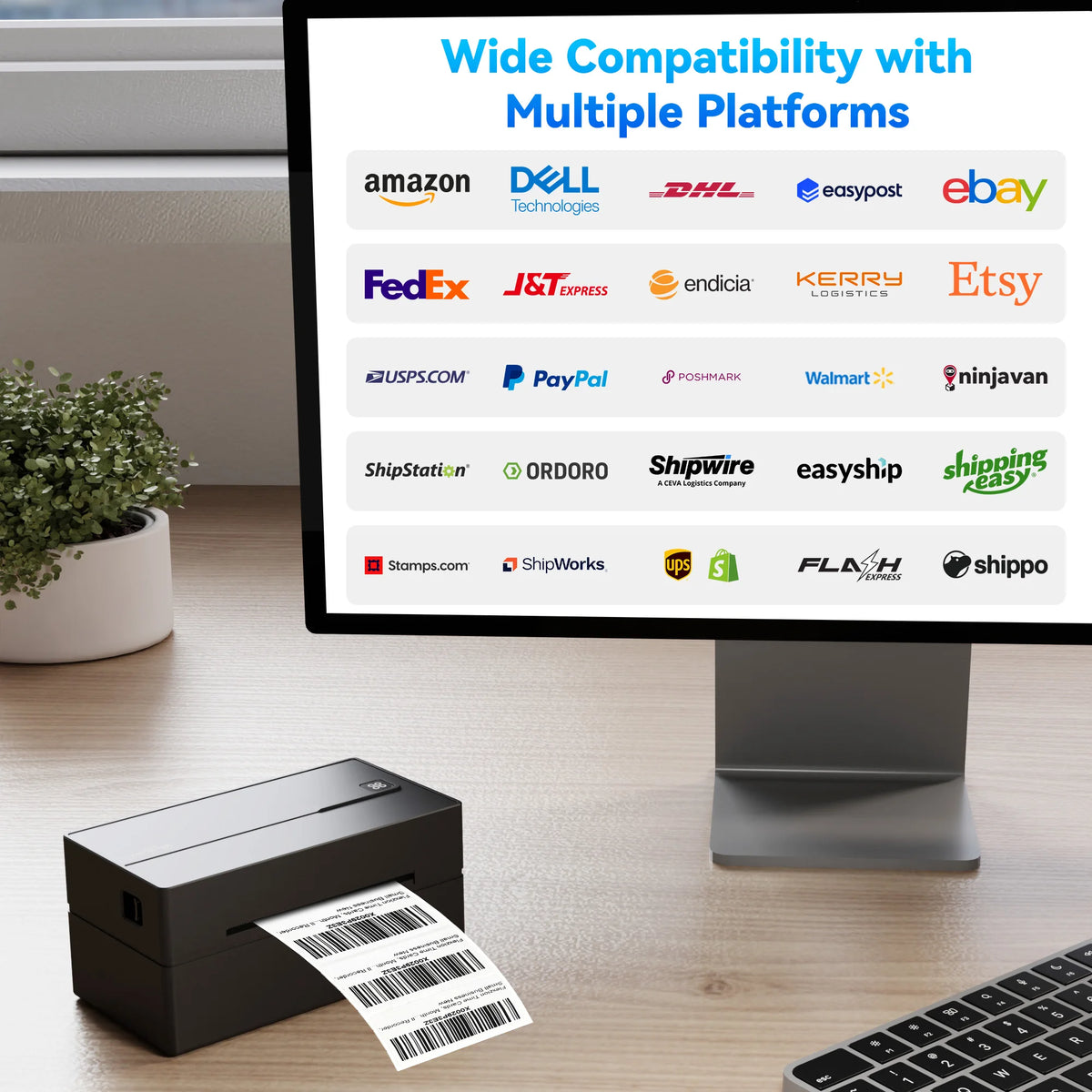 PeriPage Bluetooth Thermal Shipping Label Printer,Wireless 4x6 Shipping Label Printer for Shipping Packages,Support Windows&Mac