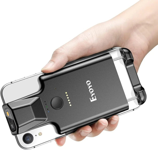 Eyoyo EY-017 Back Clip Bluetooth Barcode Scanner Portable 1D 2D QR Wireless Bar Code Reader with 1600mAh Rechargeable Battery, Compatible with iPad, iPhone and Android, For Book Warehouse Inventory Management