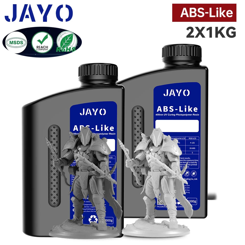 JAYO Standard /ABS-Like/ Water Wash 3D Printer UV Resin 405nm 2 Bottles For LCD 3D Printer Material For Printing Easy to Print