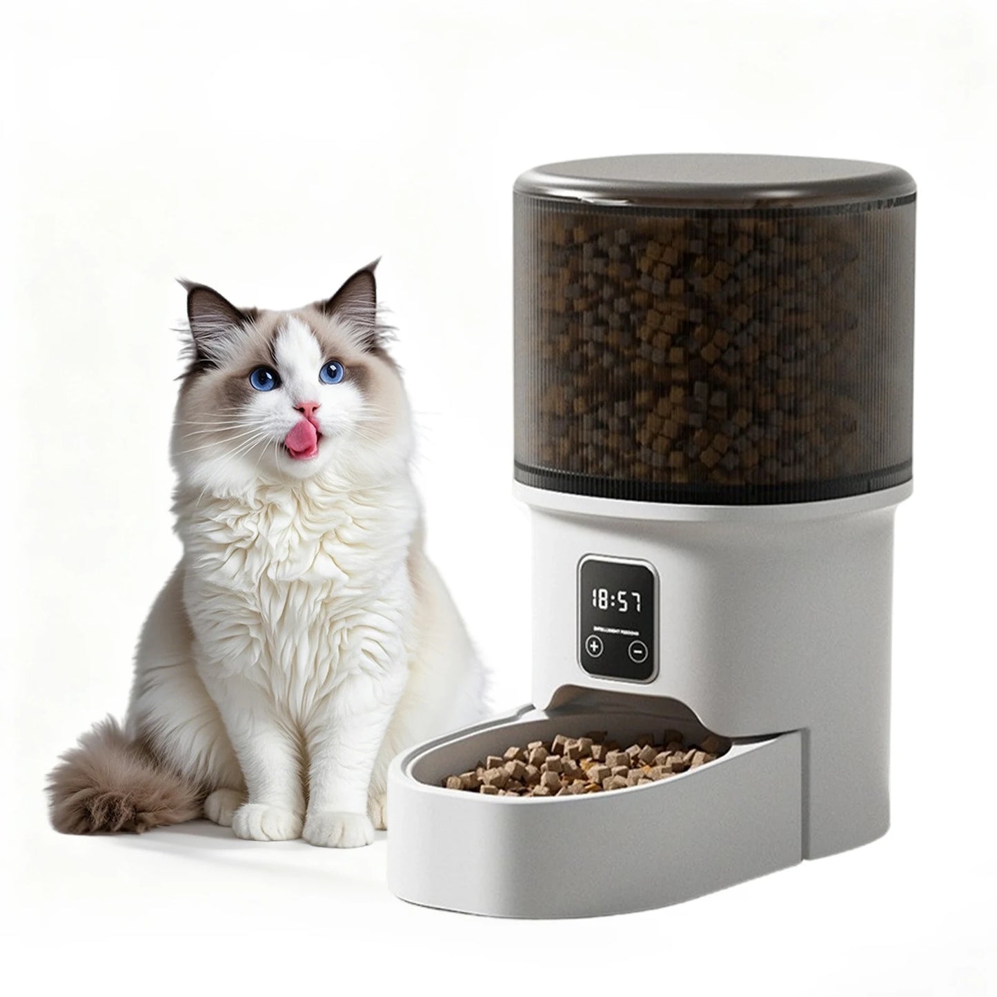 HiMISS Programmable Automatic Pet Feeder for Small Dogs and Cats