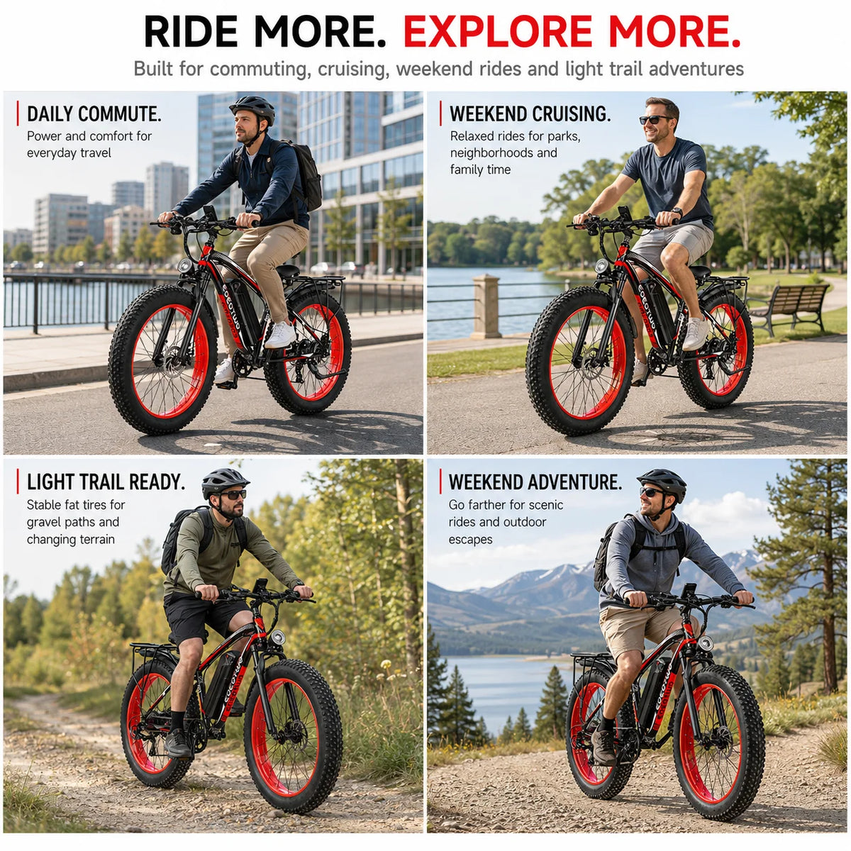 Eoeotwo Fat Tire Electric Bike Mountain 1500w Battery