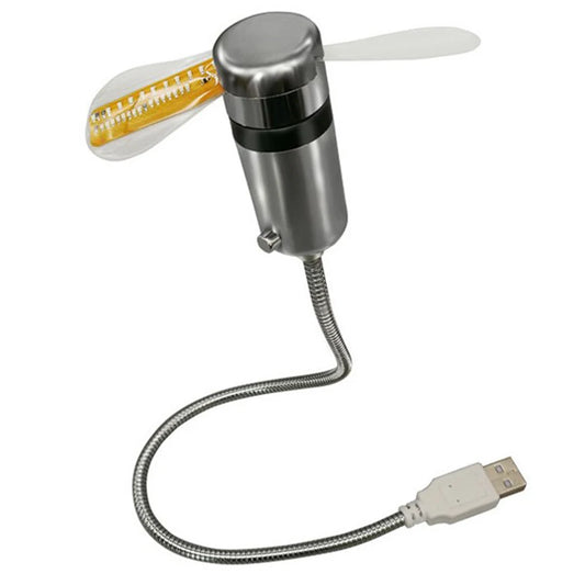 ALLOYSEED USB Portable Fan With LED Light And Clock
