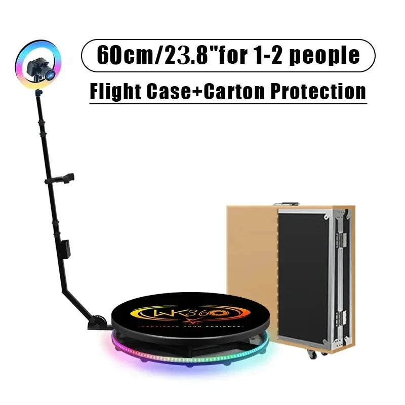 360 Photo Booth Machine with Flight Case & Battery Pack for Parties,360 Slow Motion Camera Booth with Deluxe Suit Custom