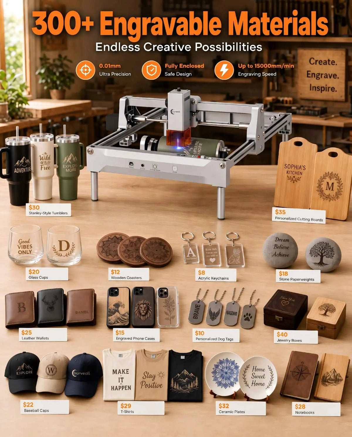 Carverall 12W Laser Engraver And Cutter For Wood And Leather