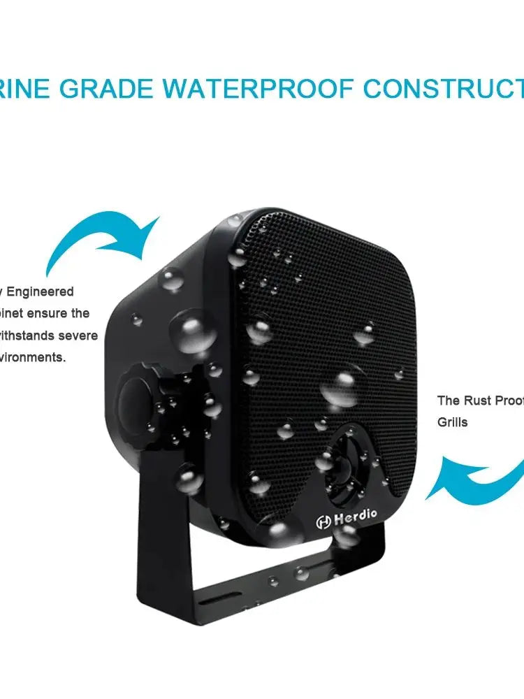 Herdio Waterproof Marine Speakers 100W Outdoor ATV UTV Audio System