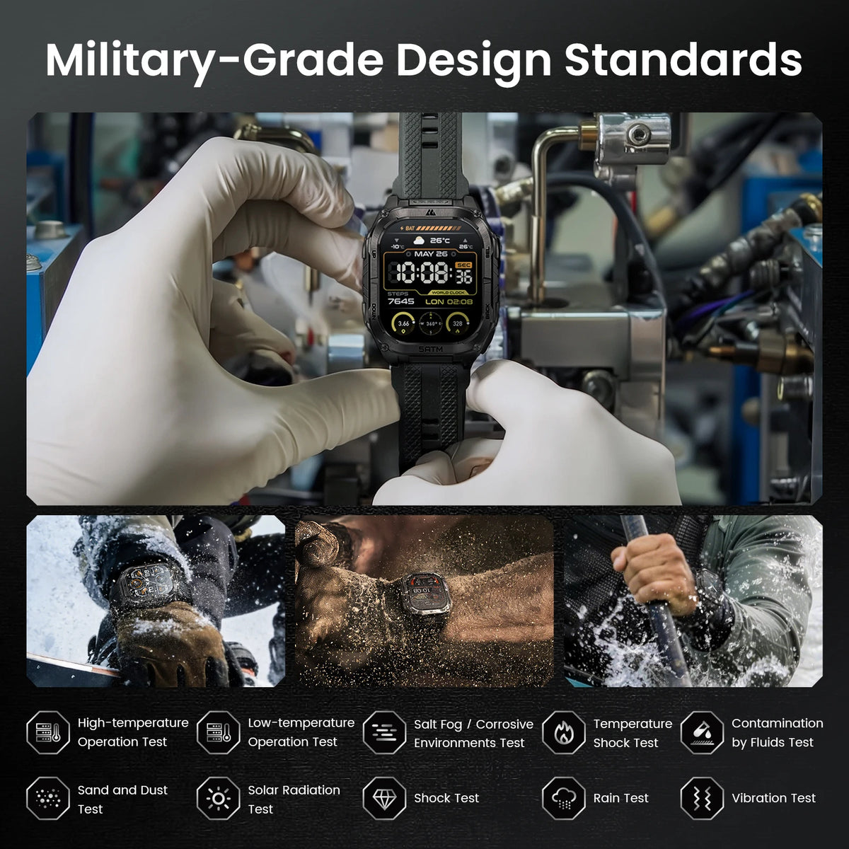 KOSPET Tank M4C Advanced GPS Smartwatch With Flashlight And Health
