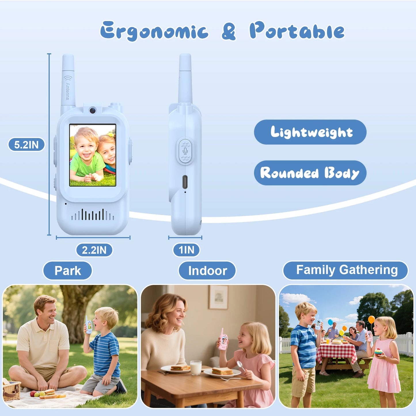 NONECN Kids Video Walkie Talkies 2 Pack With HD Camera