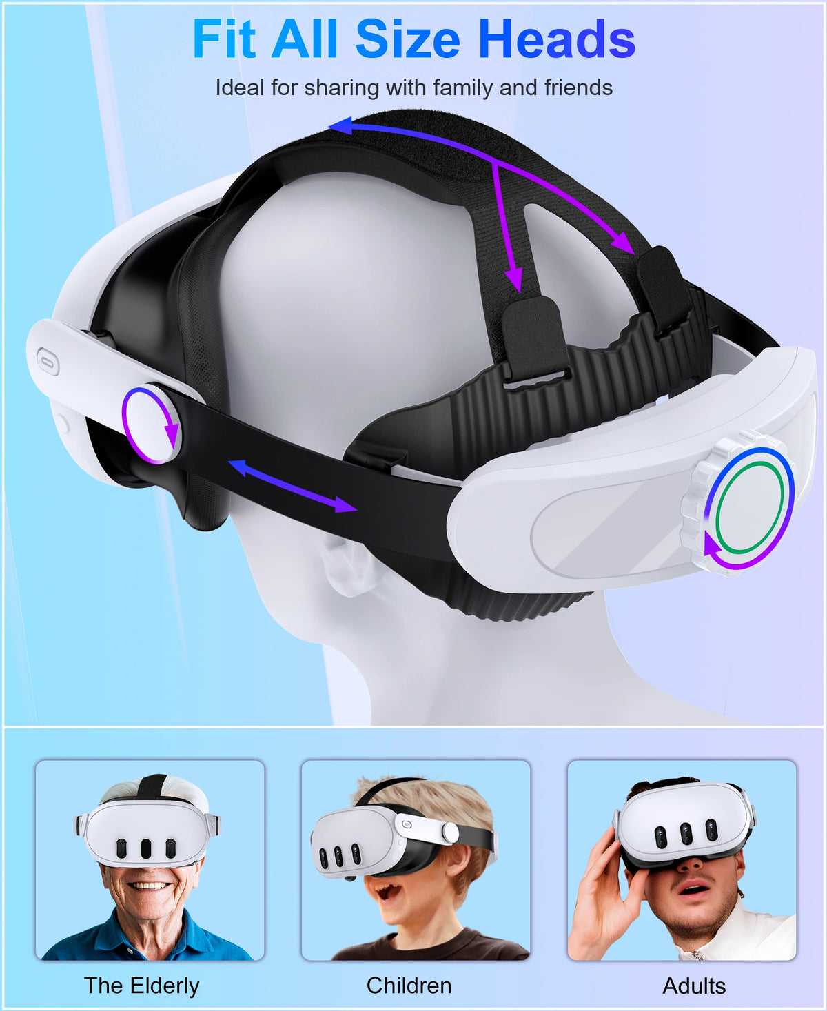DinoFire Comfort Fit Head Strap For Meta Quest 3 Series