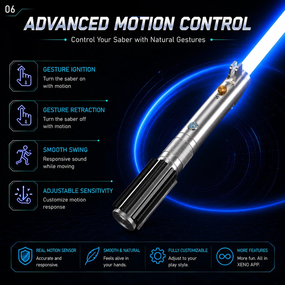 Damiensaber Anakin Luke Skywalker Smooth Swing Motion Control Lightsaber