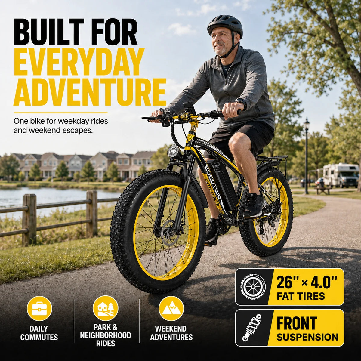 Eoeotwo 750W Aluminum Fat Tire Electric Bike 48V Battery