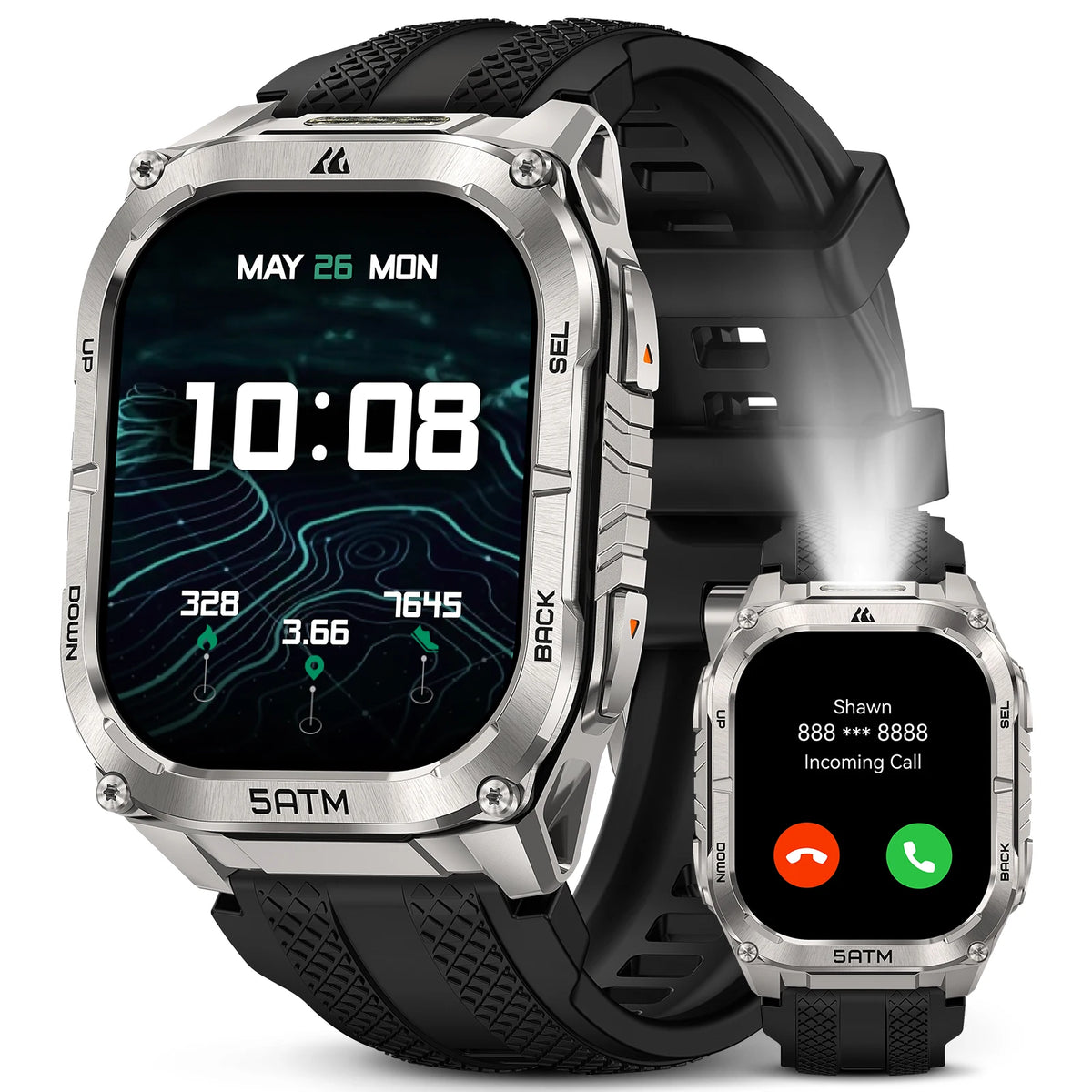 KOSPET Tank M4C Advanced GPS Smartwatch With Flashlight And Health