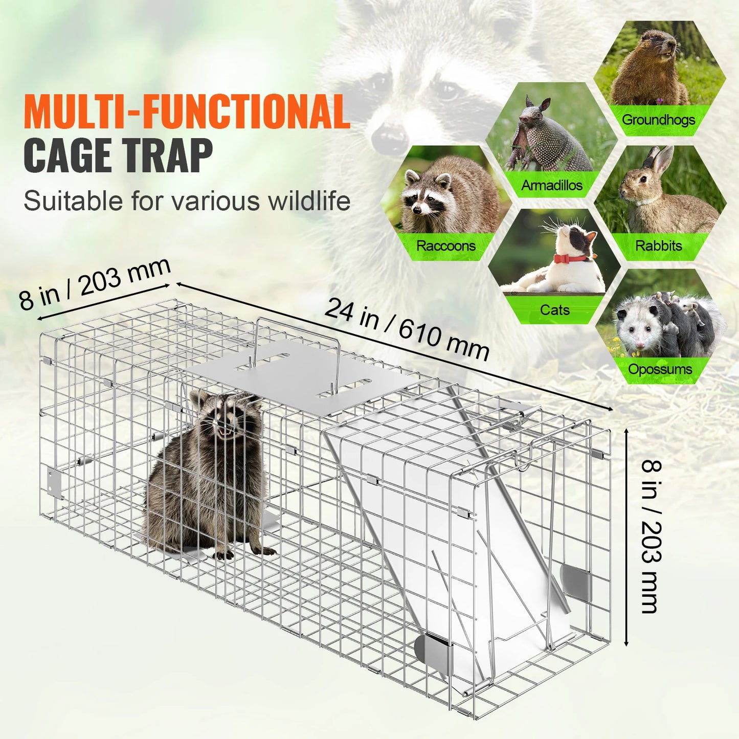 SucceBuy Live Animal Cage Trap Folding With Handle