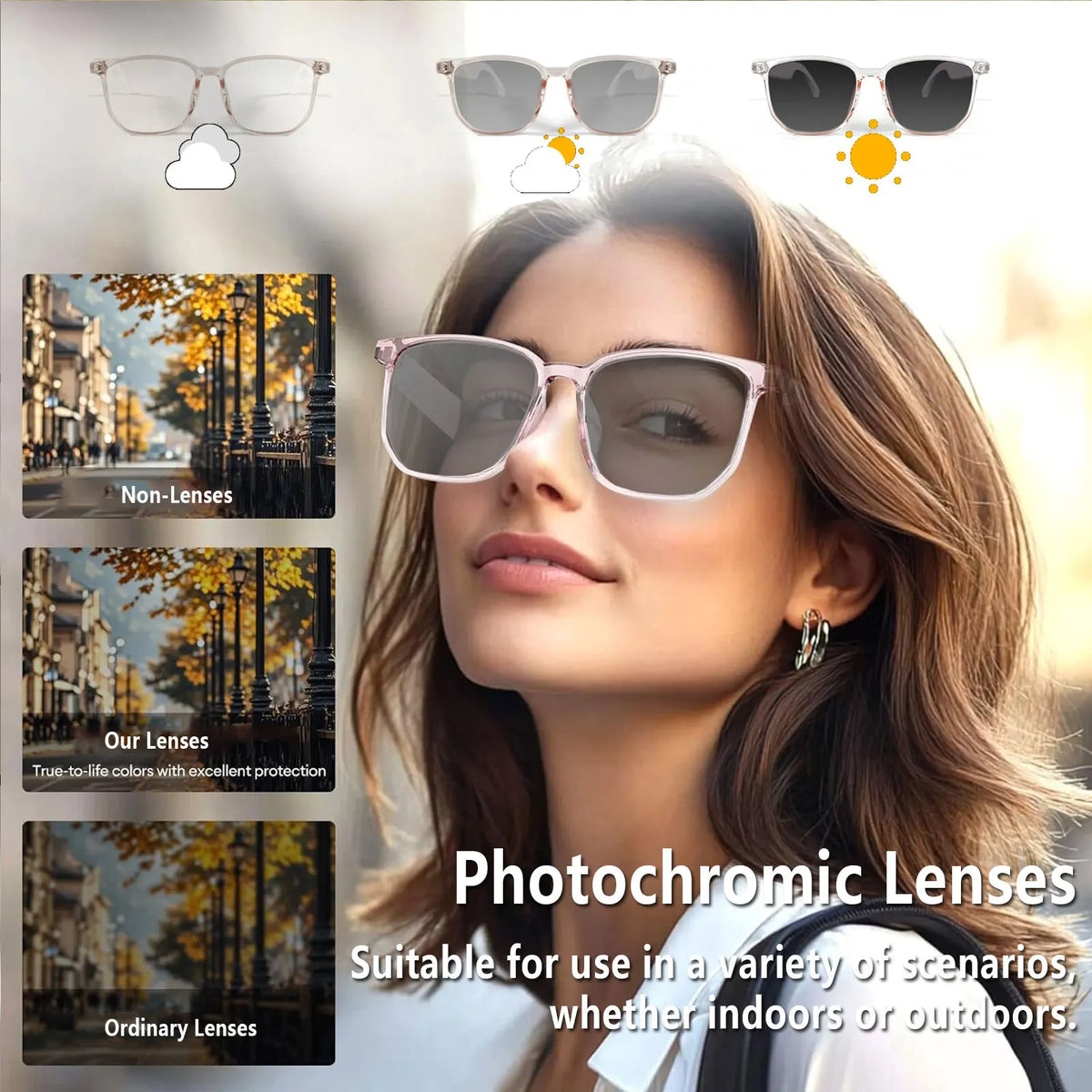 Giinova Smart AI Translation Glasses With Adaptive Photochromic Lenses
