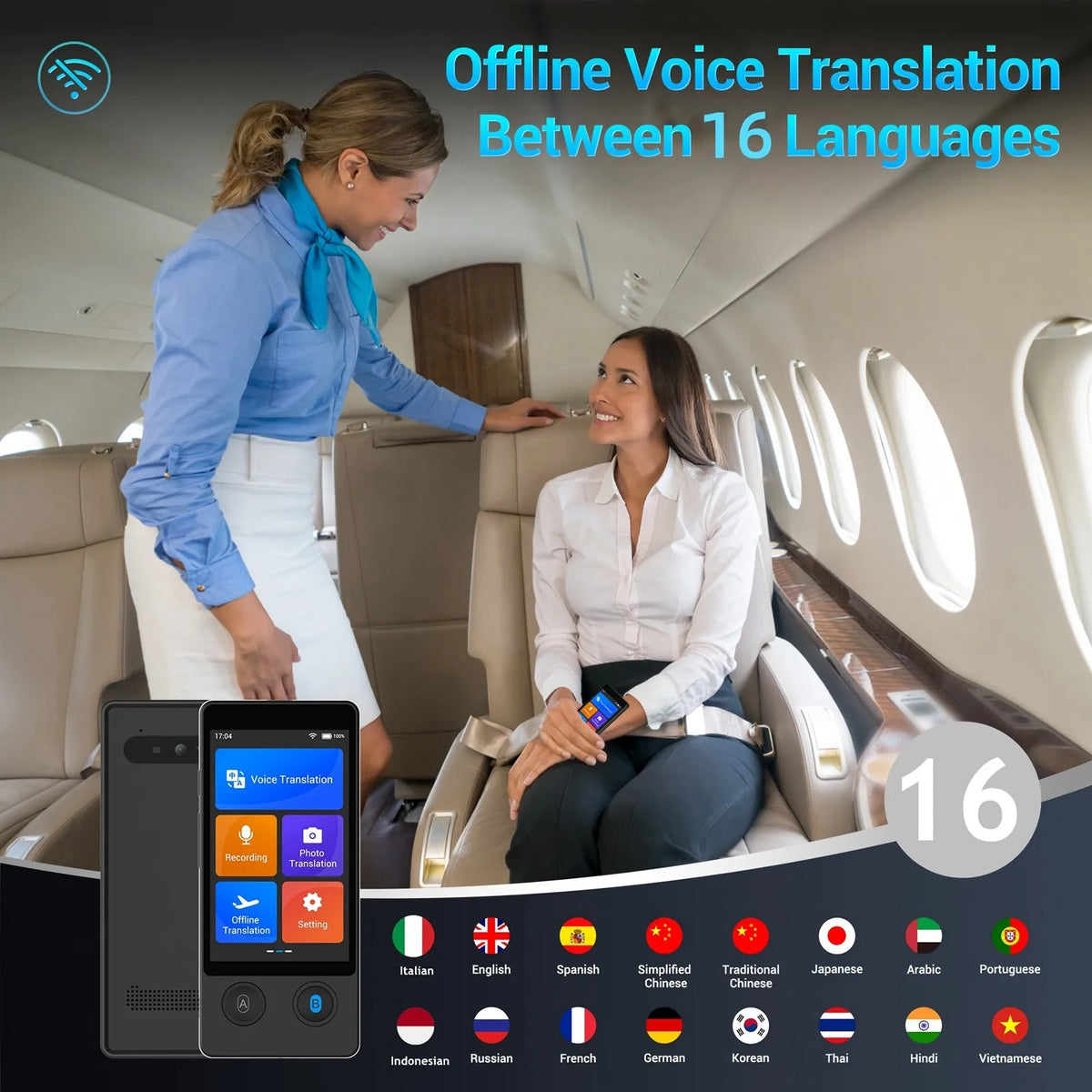 Wooask W12 Real Time Voice Translator With 144 Languages