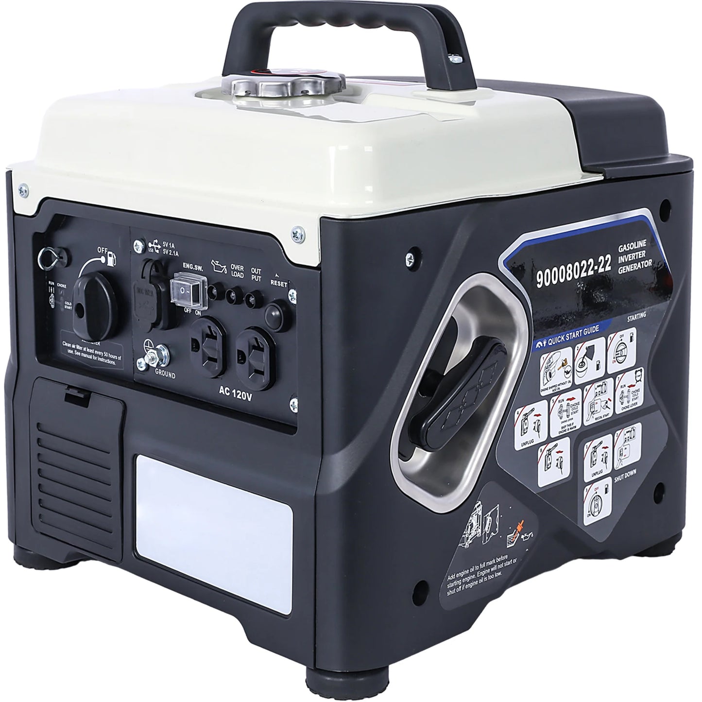 1200W Portable Inverter Generator Ultra-Quiet Gas Powered Lightweight Generator For Backup Home Use Outdoor Camping Travel