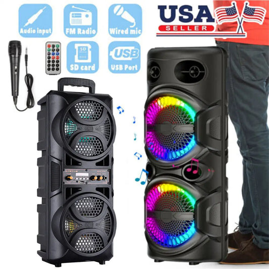 CURUK Portable Bluetooth Party Speaker With Heavy Bass Karaoke