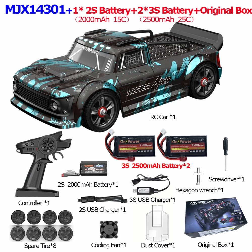 HYPER GO RC MJX 14304 14303 14302 14301 High Speed Drift Car  With Gyroscope - Electric Toy for Kids Volkswagen Racing Gift