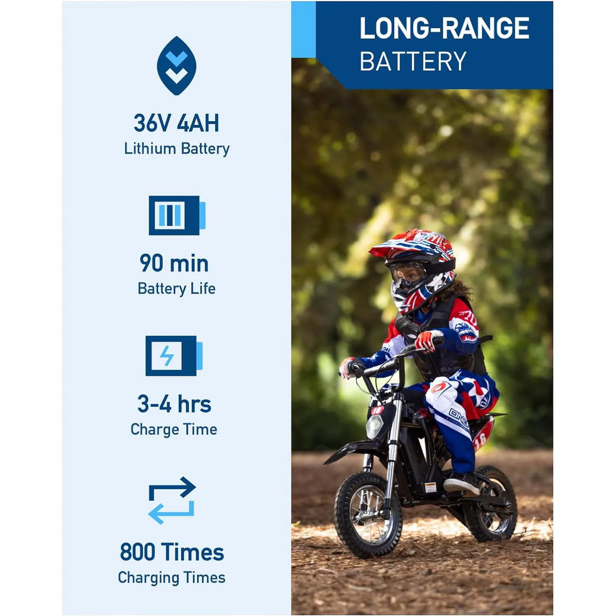 Hiboy Electric Dirt Bike For Kids With Rechargeable Battery