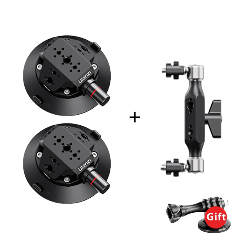 Ulanzi TB15 Car Holder Mount Camera Suction Cup for Gopro Insta 360 DJI Action Camera Phone DSLR with 1/4 3/8 Camera Accessories