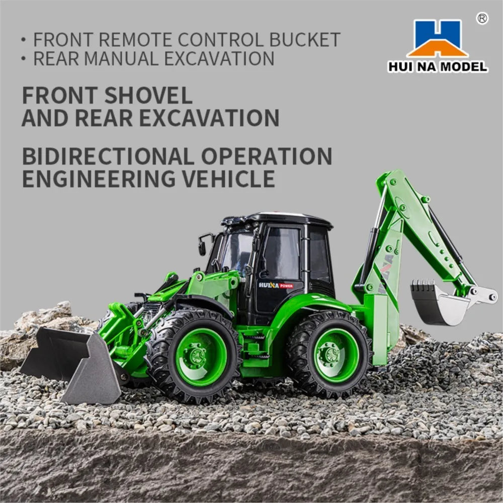 Huina Remote Control Backhoe Excavator Rc Construction Truck Toy