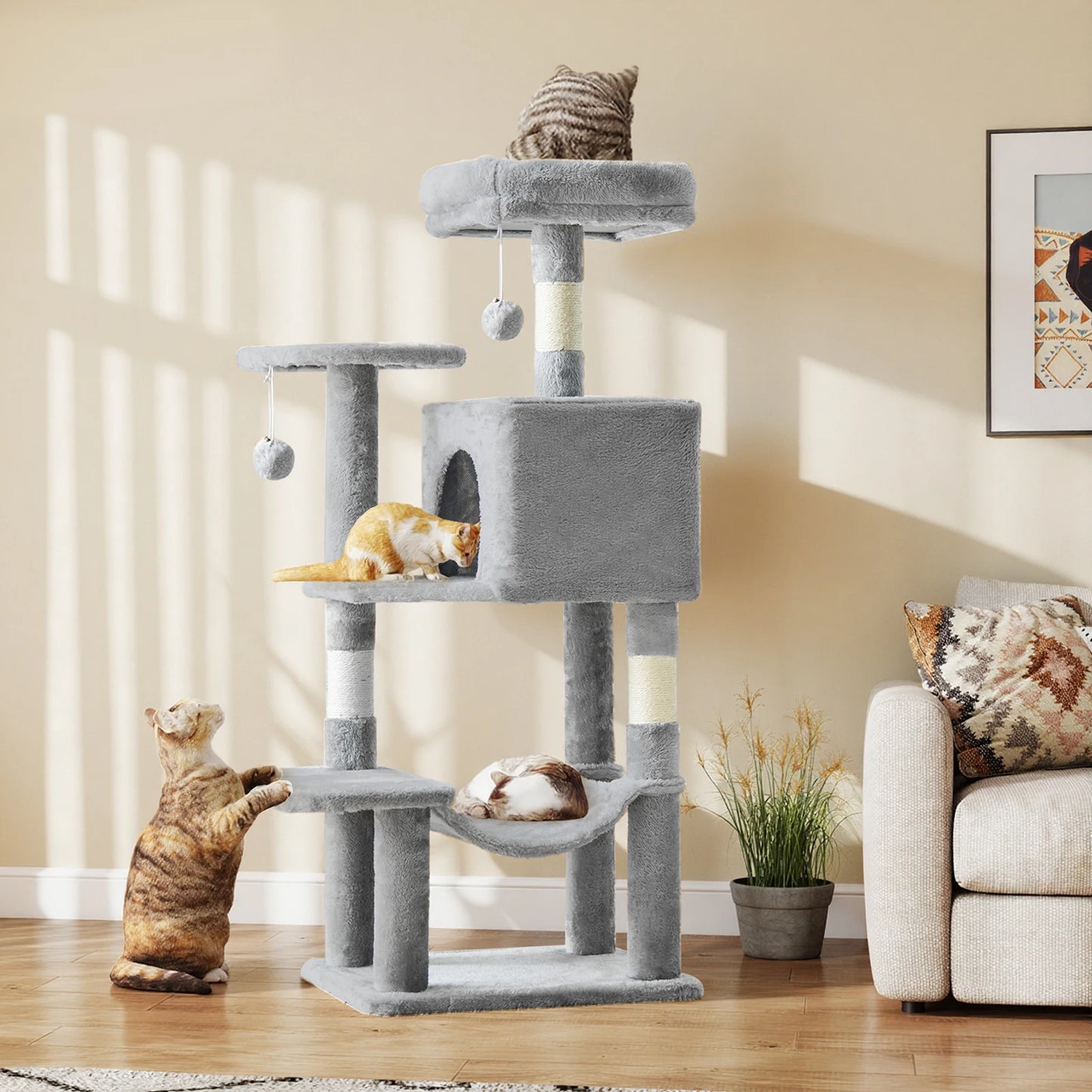 JHK Cat Tree for Indoor Cats with Multi Level Scratching