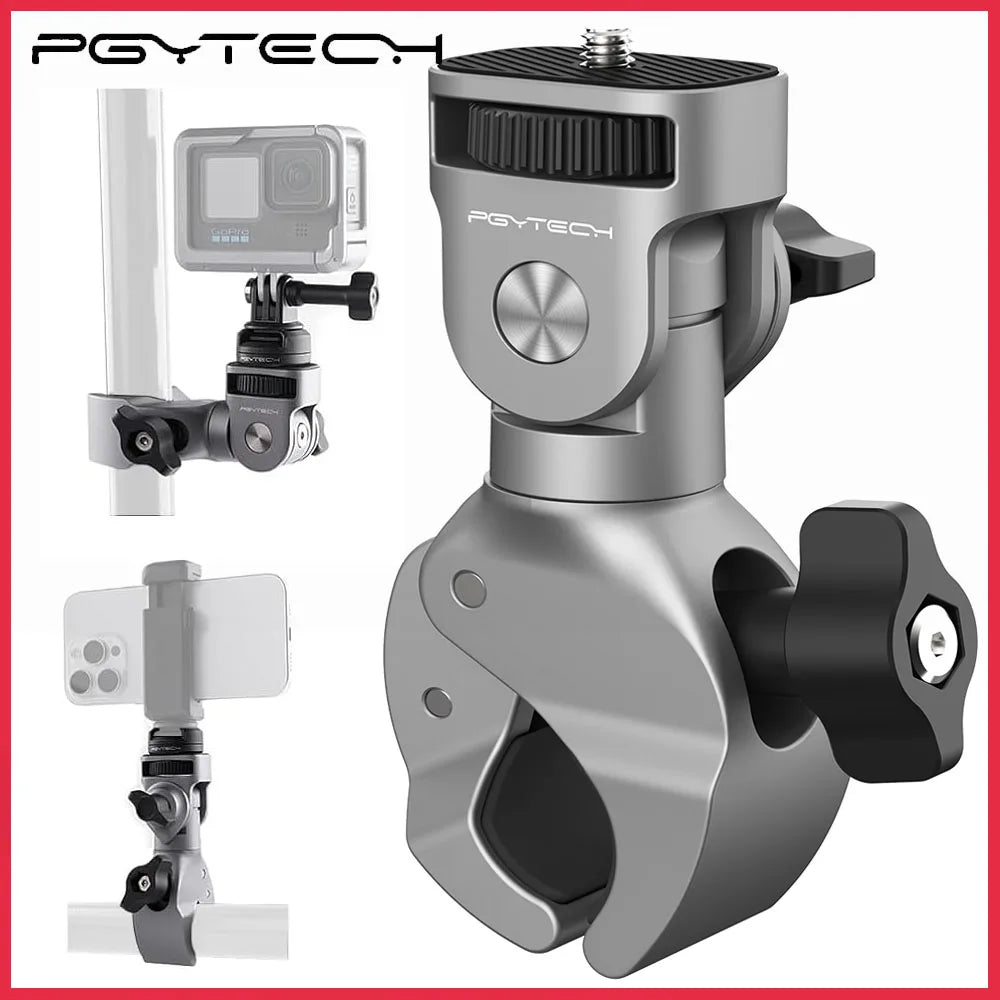 PGYTECH Super Clamp Mount 17mm to 37mm 1/4"screw Adapter For Bicycle/Vehicle Series Cycling Action Camera Smartphones