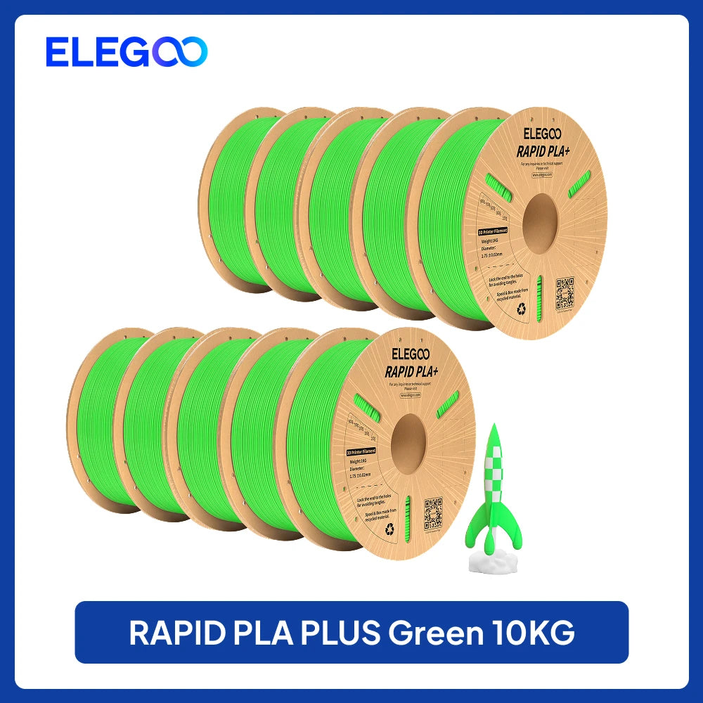 ELEGOO Rapid PLA Plus Filament 1.75mm, 3D Printer Filament for 30-600 MM/s High Speed Printing, 4 Pack 1kg Spool(2.2lbs)
