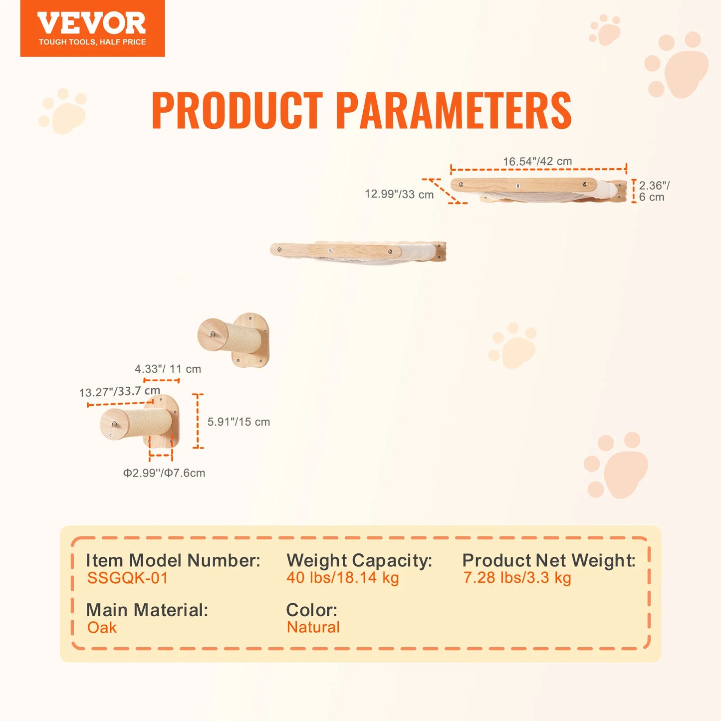 NONECN Wall Mounted Cat Shelves and Perches Cat Tree Kit