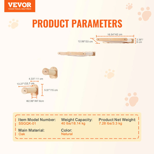 NONECN Wall Mounted Cat Shelves and Perches Cat Tree Kit